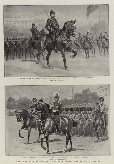 De Eeuwfeestparade van Vrijwilligers voor de Prins van Wales door William T. Maud